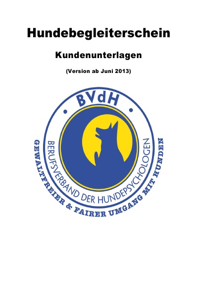'Cover von Hundebegleiterschein BVdH'-Cover